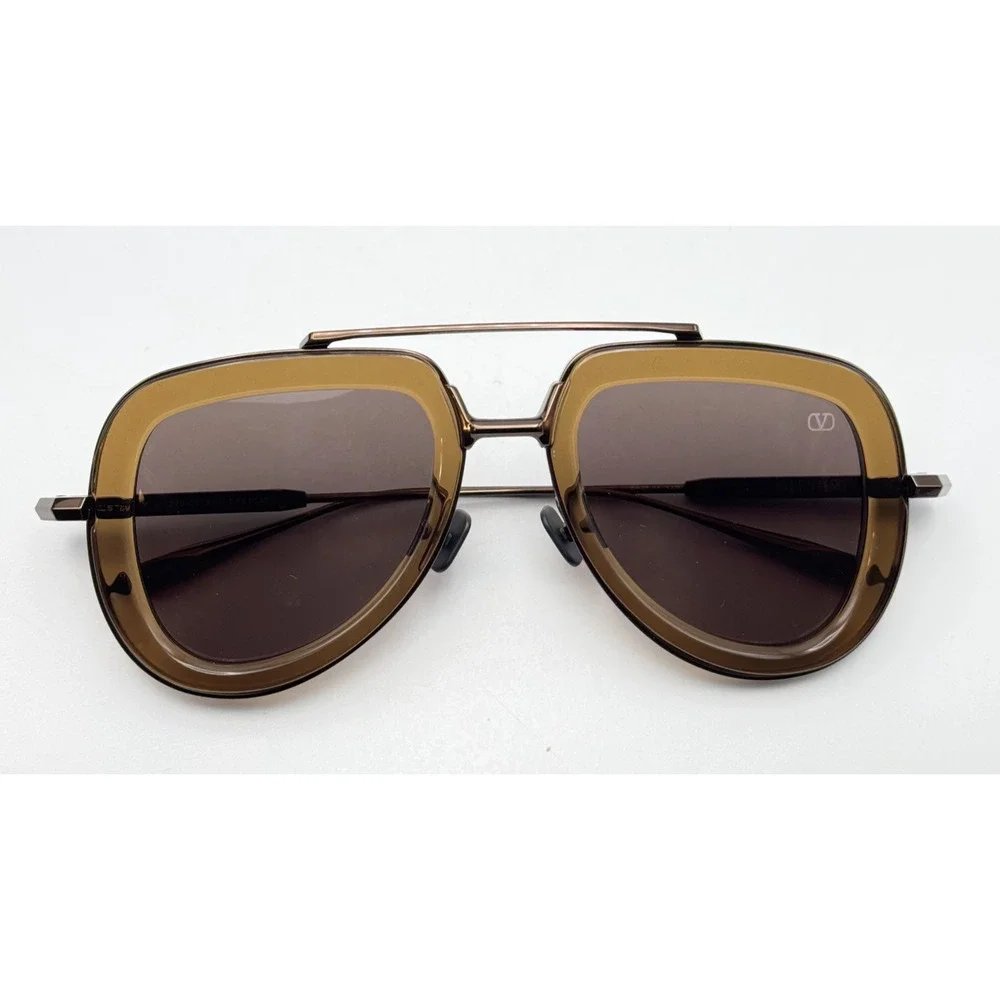 Valentino Sunglasses V-LSTORY VLS-129D Brown Aviator Frame Brown Lens 50-21-140